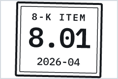 cisonews.net docket for ADT Inc.: 8-K Item 8.01, first disclosed 2026-04-20
