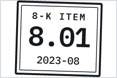 cisonews.net docket for Clorox: 8-K Item 8.01, first disclosed 2023-08-14